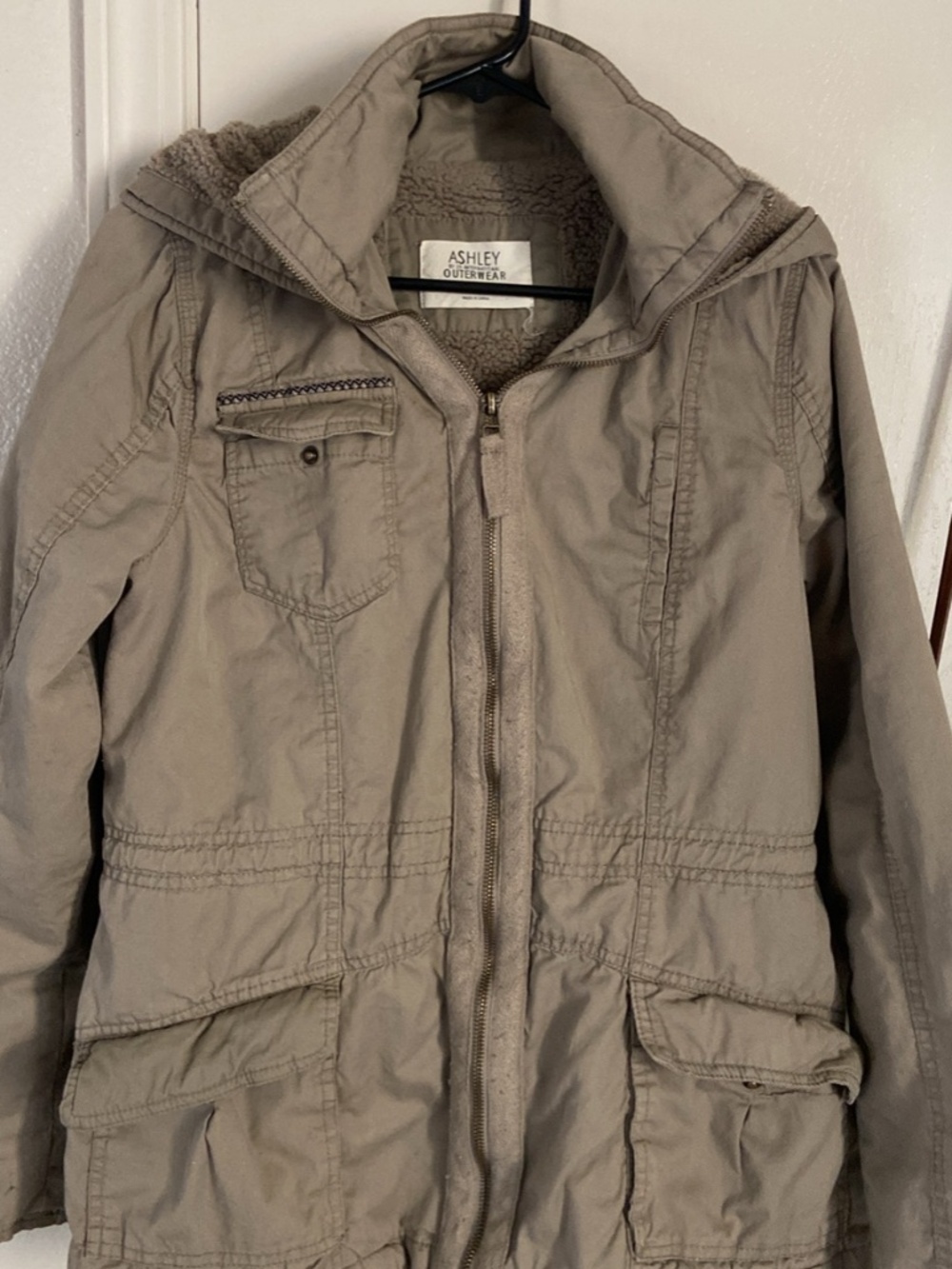 Ashley Outerwear Sherpa Lined Utility Jacket